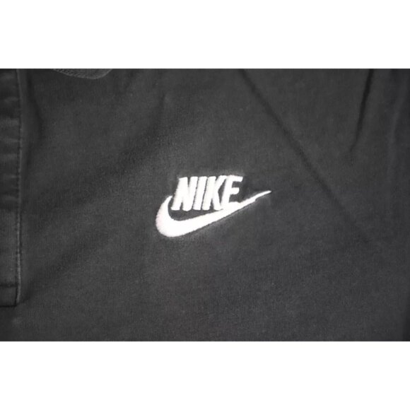 Nike Sportwear Polo Shirt Mens L Black Spread Collared Swoosh Logo Embroidered - Picture 3 of 8